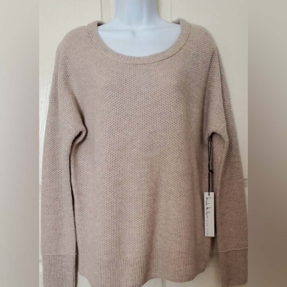 Nicole Miller 2-Ply Oatmeal Cashmere Knit Top- NWT🌻